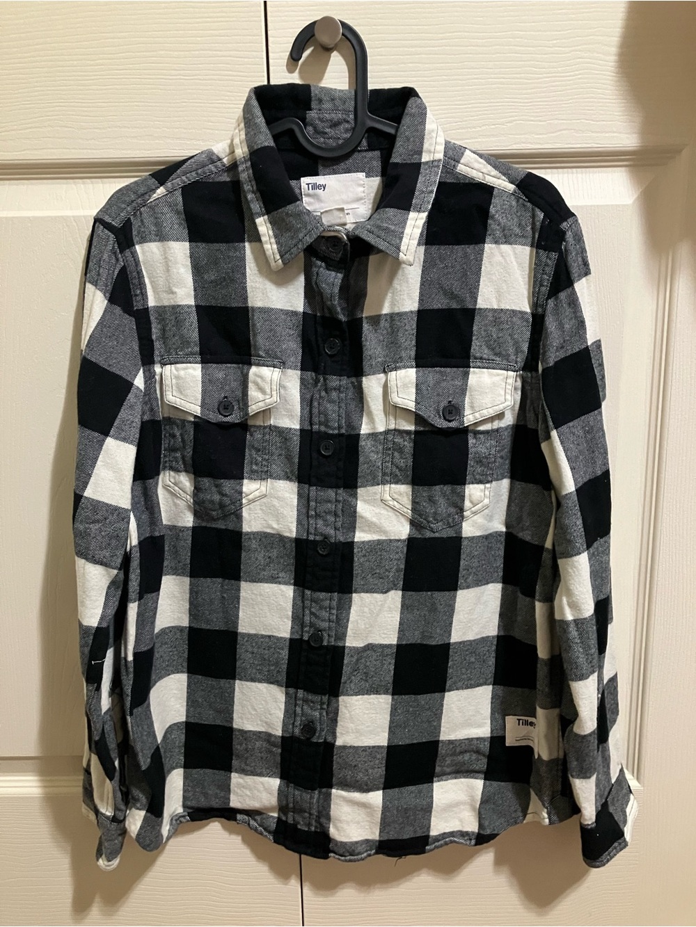 Tilley Black & White Gingham Button-Down Shirt